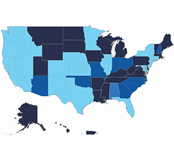 image of color-coded map of the U.S.